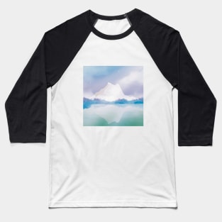 Beautiful Blue Snow Mountain Baseball T-Shirt